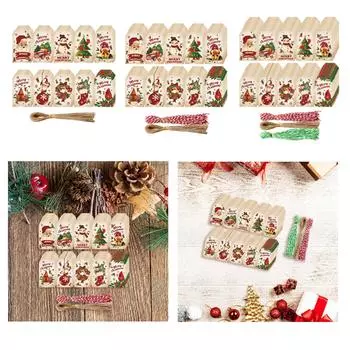 Christmas Tags Wrapping Tags Creative Santa Claus Car Decor Snowman Cottage DIY