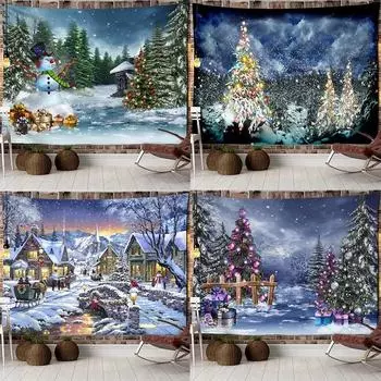 Рождественская тема Рождественская елка Узор Главная Гостиная Спальня Настенный декор Гобелен 100x75cm