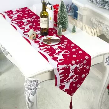 Christmas Theme Table Runner Home Restaurant Festival Tablecloth Holiday Dining Table Ornament 200X30CM