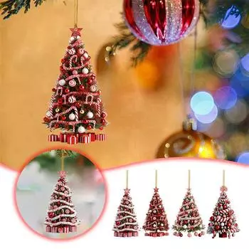 Christmas Tree Acrylic Pendant Personalized Pattern Pendant New Year Home Christmas Decoration Holiday Party Supplies
