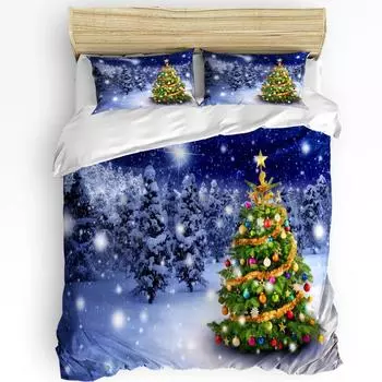 Christmas Tree Ball Duvet Cover Bed Bedding Set For Double Home Textile Quilt Cover Pillowcases Bedroom Bedding Set (No Sheet) EU single(135x200cm)