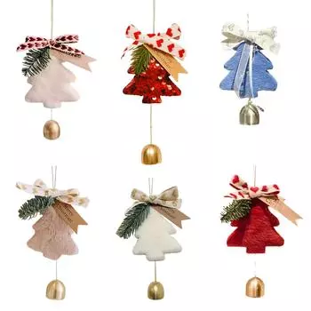 Christmas Tree Bell Pendant, Plush Christmas Tree Pendant, Suitable For Christmas Party And Holiday Decoration One Size
