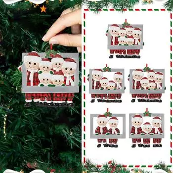 Christmas Tree Hanging Family Photo Frame Ornament Small DIY Pendant Decoration Santa Christmas J9A8 2-1pcs