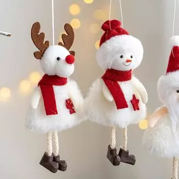 Christmas Tree Hanging Plush Doll Merry Christmas Decorations For Home Santa Claus Pendant 2025 Xmas Gifts Navidad New Year