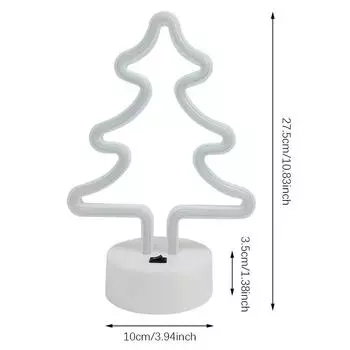 Christmas Tree Neon Signs with Base,LED Lights,atmosphere Lighting for Wall,USB/Battery Powered Lamp,for Holiday Home Decor