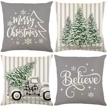 Наволочка с принтом рождественской елки для дивана, наволочка для гостиной, наволочка для спальни, праздничное украшение 45*45cm JYM495-1