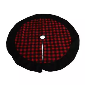 Christmas Tree Skirt 48 Inch Flannelette Plaid Tree Skirt Tree Base Cover for Thanksgiving Xmas