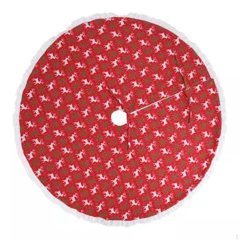 Рождественская елка юбка основа фартук элегантный чехол Рождество на год красный