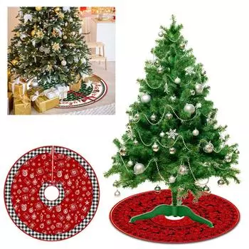 Christmas Tree Skirt Tree Circumference Creative Exquisite Decorations Print Christmas I6E2 55-1pcs