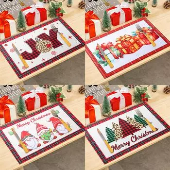Christmas Tree Snowflake Gnome Doll Placemat Navidad Natal Noel Ornament Merry Christmas Decoration For Home 2024 New Year 2025