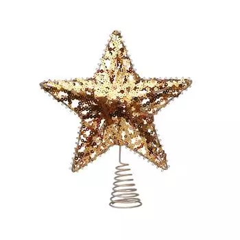 Christmas Tree Top Star Pendant Christmas Decoration Gift Gift Accessories Iron Luminous Five-pointed Star One Size
