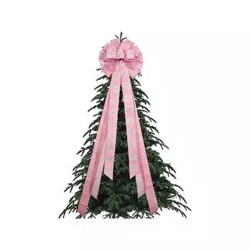 Christmas Tree Topper Bow 113 x 33cm Polyester Christmas Bow Tree Topper
