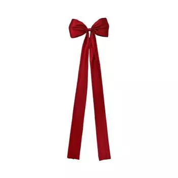 Christmas Tree Topper Bow Long Streamers Ribbon Extra Large Satin Bow Indoor Decoration Holiday Ornament 120cm красный