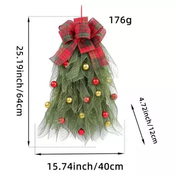 Christmas Tree Wreath Decoration Props, Christmas Christmas Ball Mesh Wreath, Window Staircase Arrangement, Door Hanging
