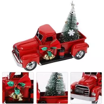 Christmas Truck Decoration Red Home Decorations Centerpieces for Tables Model Vintage 17X8X7.5CM