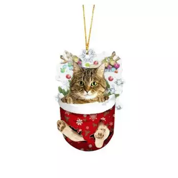 Christmas Whimsical Cat Socks Tree Hangings Brighten Up Your Holiday Decor StyleA