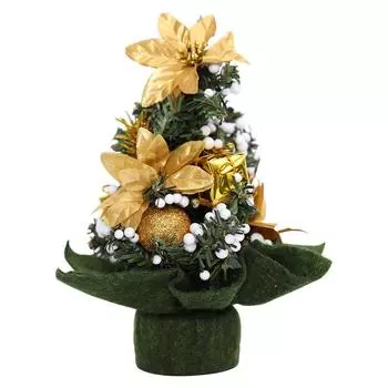 Christmas Whimsical Mini Tree With Elegant Red And Gold Features For Cheerful Decor Festive