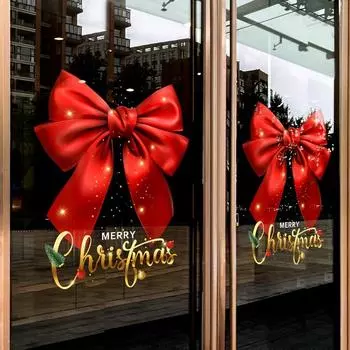 Christmas Window Stickers -1 piece of holiday glass sticker, electrostatic adsorption, no need for power supply