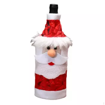 Christmas Wine Bottle Bag Jacket 5.1x10.2inch Reusable Cute Multipurpose Washable Breathable Santa Claus