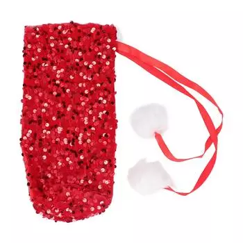 Christmas Wine Bottle Cover Beautiful Shiny Sequin Cloth Decorative Bottle Sleeve Cover for