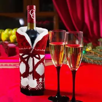 Christmas Wine Bottle Cover Set Merry Christmas Decorations For Home Dinner Cristmas Decor Ornament Xmas Navidad Gifts New Year 23x12cm