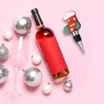 Christmas Wine Stopper Silicone Bottle Sealer Leak Proof Wine Cork Champagne Beverage Cork