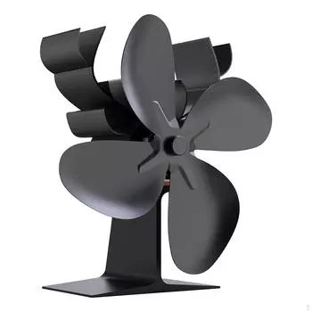 Christmas Wood Burning Stove Fan Fireplace 4 Blade Low Noise Working Temperature