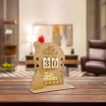 Christmas Wood DIY Advent Calendar Xmas Decoration Handmade 20x20cm Durable for Party Style A