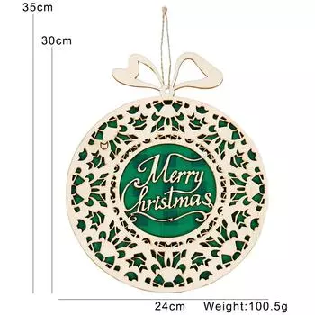 Christmas Wooden Charming Ornament With Merry Christmas Sign For Festive Decor Home GreenBlack Plaid