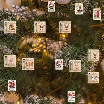 Christmas Wooden Money Holder Ornament Xmas Tree Hanging Santa Claus Elk Snowman Cash Holder