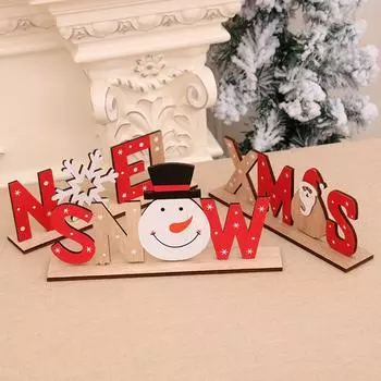 Christmas Wooden Painted Letter Card DIY Assembly Decoration Christmas Decoration Supplies Old man