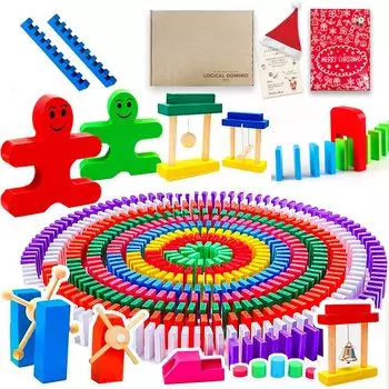 Christmas wrapping carefully selected by Japanese small and Logical Domino Dominoes 430pcs Gimmick Domino toppling Christmas present Birthday present
