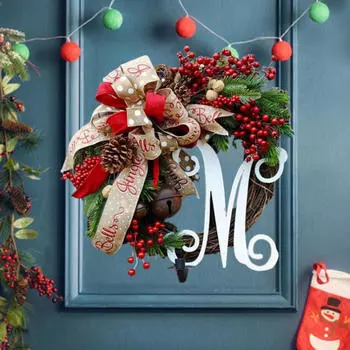 Christmas Wreath Artificial 40 cm for Front Door Gift Home Decor Wall Hanging Ornament