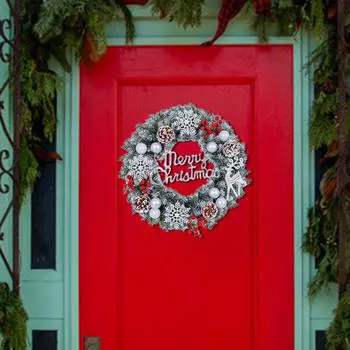 Christmas Wreath for Front Door, Holiday with Red Berries Decoration, Winter