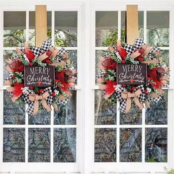 Christmas Wreath Window Door Wall Decoration Venue Layout Props Wreath Decoration Door Hanging One Size