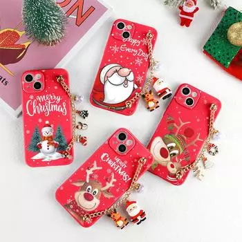 Рождественский ремешок на запястье чехол-цепочка для Xiaomi Poco F3 X3 NFC Redmi 9T 9C Mi Note 10 10S 9 9S 8 8T 7 11 11S Lite 10T 11T X4 Pro сумка Xiaomi Mi A3