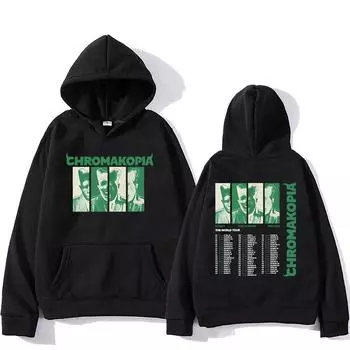 Chromakopia World Tour 2025 Толстовки Tyler The Creator Hip Hop Streetwear Унисекс Зимние флисовые удобные толстовки Мужская толстовка L чёрный