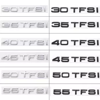 Хром ABS 30TFSI 35TFSI 40TFSI 45TFSI 50TFSI 55 TFSI Эмблема Наклейка Задний Багажник Значок Наклейка Для A3 A4 A5 A6 A7 A8 Q3 Q5 Q7 30TFSI-Silver