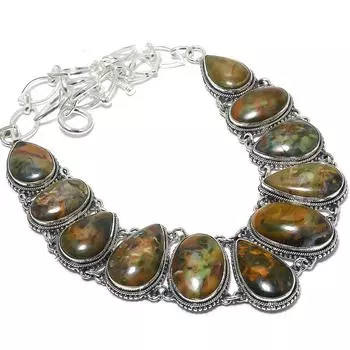 Chrome Chalcedony Gemstone Handmade 925 Silver Jewelry Necklace 18 JCN484-283