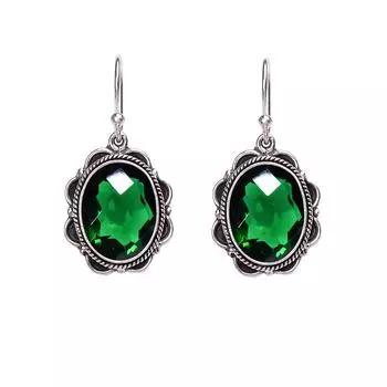 Chrome Diopside 925 Sterling Silver Earring V341, Green Earring, Oval Earring, Valentin s Day Gift, Gift For Her, Birthday Gift, Handmade Jewelry, Sil