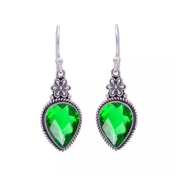 Chrome Diopside 925 Sterling Silver Earring V9597, Green Earring, Pear Earring, Valentin s Day Gift, Gift For Her, Birthday Gift, Handmade Jewelry, Si