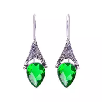 Chrome Diopside 925 Sterling Silver Earring V9638, Green Earring, Pear Earring, Valentin s Day Gift, Gift For Her, Birthday Gift, Handmade Jewelry, Si
