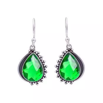 Chrome Diopside 925 Sterling Silver Earring V9838, Green Earring, Pear Earring, Valentin s Day Gift, Gift For Her, Birthday Gift, Handmade Jewelry, Si