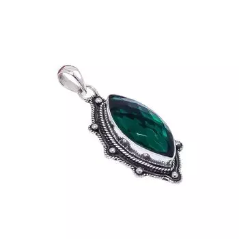 Chrome Diopside 925 Sterling Silver Pendant V9028, Green Pendant, Marquish Pendant, Valentin s Day Gift, Gift For Her, Birthday Gift, Handmade Jewelry