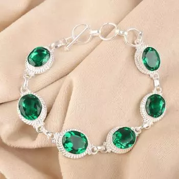 Chrome Diopside Gemstone 925 Solid Silver Jewelry Handmade Bracelet 8.5 For Her RB-2-2