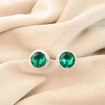 Chrome Diopside Gemstone 925 Solid Silver Jewelry Handmade Wedding Studs 0.53 EE-147-9