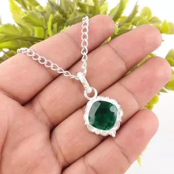 Chrome Diopside Gemstone 925 Stamped Silver Jewelry Handmade Girls Pendant 1.50 PP-2-5