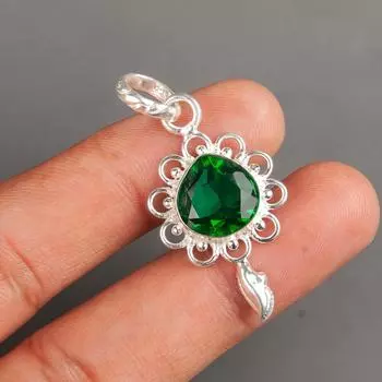 Chrome Diopside Gemstone 925 Sterling Silver Handmade Pendant 1.80 Gift Jewelry PP-4-6