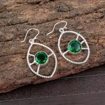 Chrome Diopside Gemstone 925 Sterling Silver Jewelry Handmade Earrings 2.00 EE-52-1