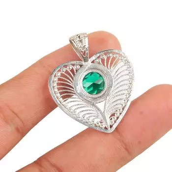 Chrome Diopside Gemstone 925 Sterling Silver Jewelry Pendant 1.4 For Women Gift CP-15-2